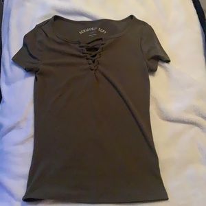 women’s small aero army green top